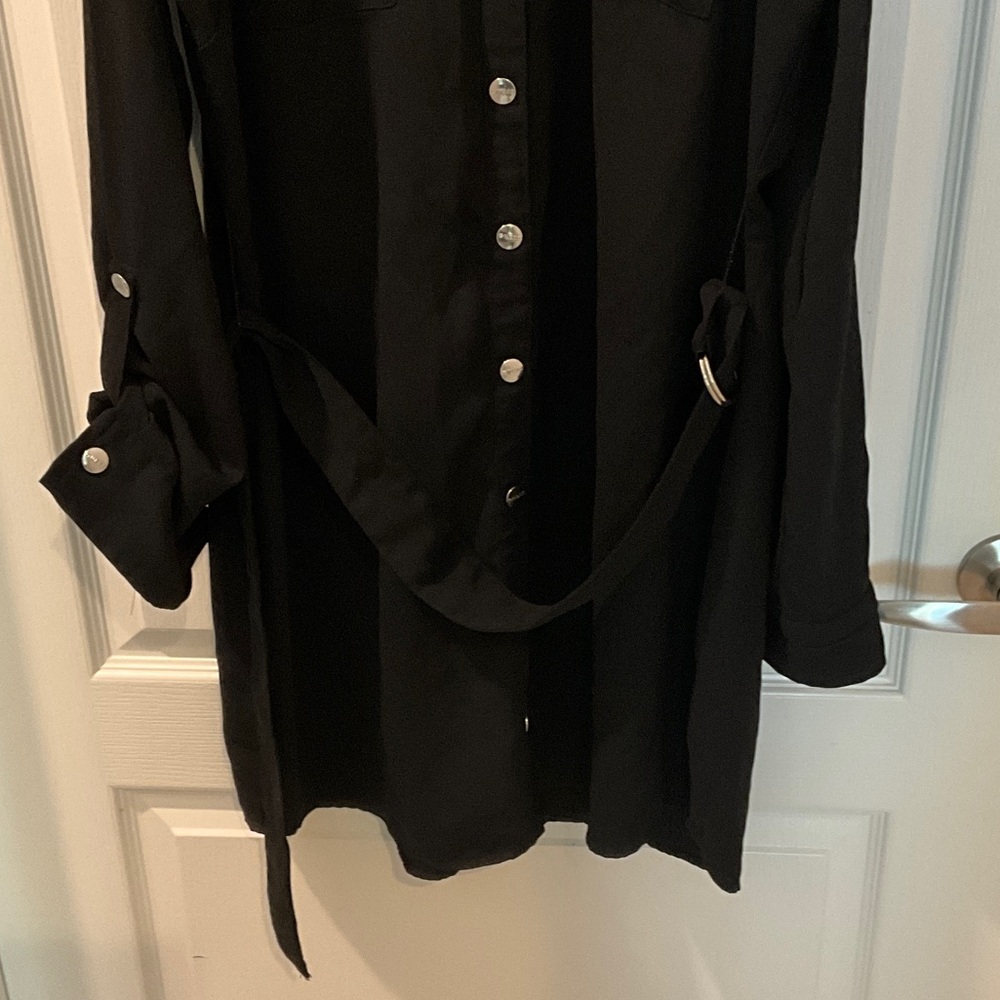Guess Black Collared Shirt Dress - Picture 4 of 5